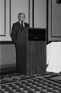 Charles A. Read Giving a Speech at Omni Charlottesville Hotel During Campaign Workers in 1988