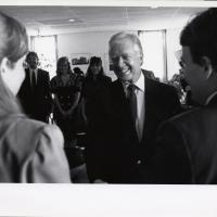 President Jimmy Carter with students at inauguration of Dillard Scholars&#039; Lecture