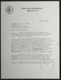 Letter from Robert F. Kennedy to F. D. G. Ribble, Discussing Race-Relations Topics for an Upcoming Speech, 28 October 1963