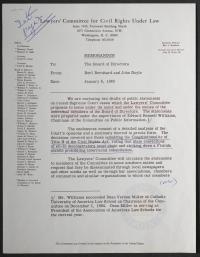 Memorandum to the Board of Directors Regarding Recent Supreme Court Cases on Civil Rights, 6 January 1965