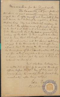 Memorandum from Edmund Randolph to Mr. Throckmorton, 14 April 1805