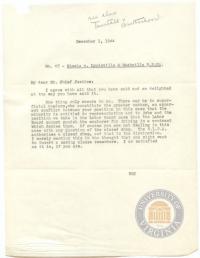 Memorandum from Justice Jackson to Chief Justice Stone regarding Steele v. Louisville &amp; Nashville R.R. Co., dated 1 December 1944