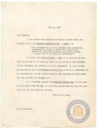 Memorandum from Justice Jackson to Justice Reed regarding Memphis Natural Gas Co. v. Stone and U.S. v. CIO, 14 May 1948