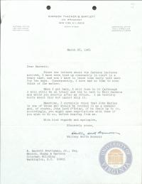 Letter from Whitney North Seymour to Prettyman regarding the Jackson Lectures, 26 March 1965