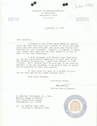 Letter from Whitney North Seymour to Prettyman regarding the Jackson Lectures, 9 February 1966