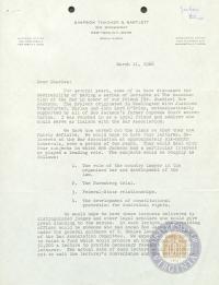Letter from Whitney North Seymour to Chief Judge Charles S. Desmond regarding the Jackson Lectures, 11 March 1966