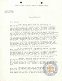 Letter from Whitney North Seymour to E. Nobles Lowe regarding the Jackson Lectures, 24 August 1966