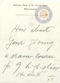 Note from Justice Frankfurter to Prettyman, 1 April 1955