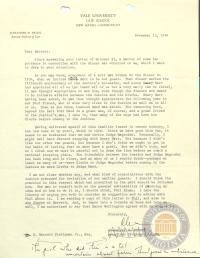 Letter from Alexander Bickel re: Judge Magruder as Guest, dated 13 November 1956