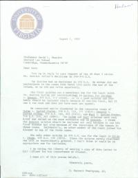 Letter from Prettyman to David Shapiro re Justice Harlan Opinions in 348-349 U.S., 1 August 1968