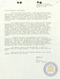 Letter from David Shapiro to Harlan Law Clerks, 1 April 1969