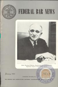 Cover of Federal Bar News, January 1955