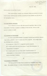 Memorandum for Chief Justice Warren from Justice Harlan regarding Brown II, 12 May 1955