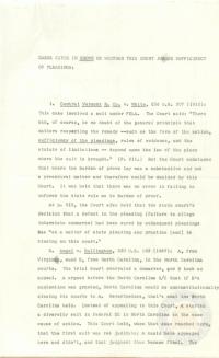 Memorandum Regarding Cases Cited in Brown v. Western Railway of Alabama (Regarding Sufficiency of Pleadings), undated circa 1955