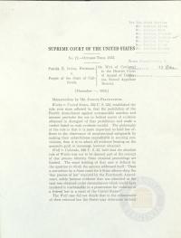 Memorandum by Justice Frankfurter Regarding Irvine v. California, 17 December 1953