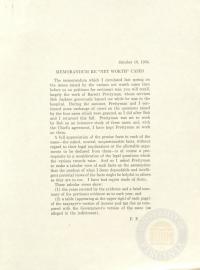 Memorandum from Justice Frankfurter Regarding Net Worth Cases, 19 October 1954