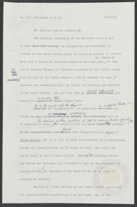 Dickinson v. United States- Draft Dissenting Opinion with Handwritten Comments by Justice Jackson, circa November 1953