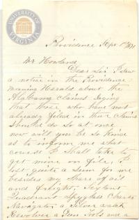 Letter from Edward S. Davis to Howland, 1 September 1871