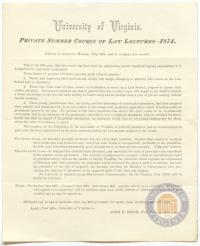 Announcement for Summer Law Class- 1874