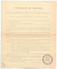 Announcement for Summer Law Class- 1877