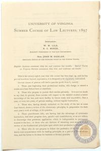 Announcement for Summer Law Class- 1897