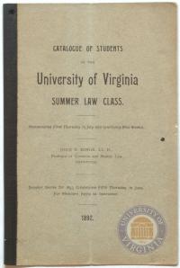 Summer Law School Catalogue- 1892