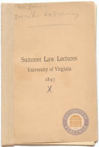 Summer Law School Catalogue- 1897