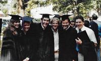 Deb Lambert Dean, Anne Parker Mitchie, Chis Johnson, Trip Vaughn, Randy Ryskamp, Ron Morris on Graduation Day 1986