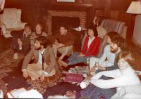 Anne Parker, Jeff Finci, Ron and Jenny Morris, Jeff Berman, and Mary Beth Sullivan, Professor Bergin&#039;s House, April 1984