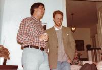 Craig Witcher and Robert DeButt at Professor Bergin&#039;s House, April 1984
