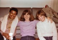 David Hicks, Deb Lambert Dean and Mary Beth Sullivan at Professor Bergin&#039;s House, April 1984
