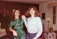Karen McCall and Deb Lambert Dean at Professor Bergin&#039;s House, April 1984