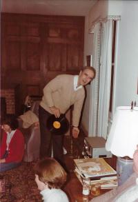Thomas Bergin Hosts Law Students at His House in April 1984