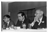 Robert O&#039;Neil, Antonin Scalia, and Henry Dudley at an Alumni Luncheon in Washington, D.C. in October 1986