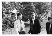 Governor Evan Bayh of Indiana and David P. Ferretti at a Presentation Event Sponsored by the Student Legal Forum on October 31, 1989
