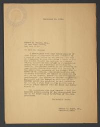 George B. Eager letter to the Robert C. Taylor, Esp., Sept. 26, 1933