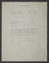 Letter from Benjamin Allston Moore to Hon. Frederic Wm. Scott, Oct. 2, 1933