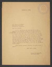 Letter from George B. Eager, Jr. to Mr. Edward J. Jouett, Oct. 3, 1933