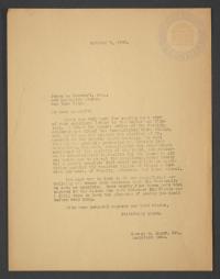 Letter from George B. Eager, Jr. to James A. Bancroft, Esq., Oct. 3, 1933