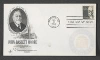 First Day of Issue Envelope and Posted Stamp commemorating John Bassett Moore, Dec. 3, 1966