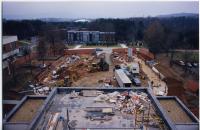 Law School Renovation Project; View of construction of Holcombe Garden Lawn from Caplin Pavilion roof