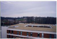 Law School Renovation Project; View of Slaughter Hall rooftop with Darden School in the background