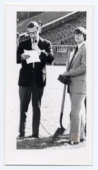 University President Edgar Shannon and Michael Miller Participate in &quot;Secret Society Shenanigan,&quot; 1974