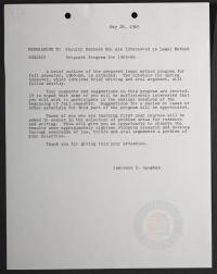 Memorandum to Faculty Members Regarding Proposed Curriculum for 1965-1966
