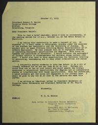 Letter from F. D. G. Ribble to Robert P. Daniel (Draft 1), 17 October 1963