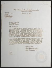 Letter from Robert M. Musselman to Neil V. Sullivan Regarding Scholarship Funds, 12 February 1964