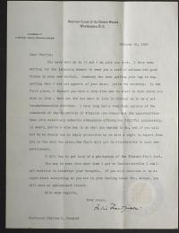 Letter from Justice Frankfurter to Charles O. Gregory regarding His Recent Move to Charlottesville, 26 October 1949