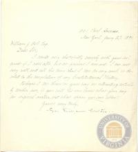 Letter from George Ticknor Curtis to William J. Bok, Esq., 27 January 1891