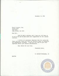 Letter from Prettyman to Jackson Law Clerks regarding Suggestions for the Jackson Lectures, 18 December 1964