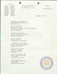 Letter from Prettyman to Proposed Committee Members Responsible for the Lecture Series in Honor of Justice Jackson, 8 September 1964